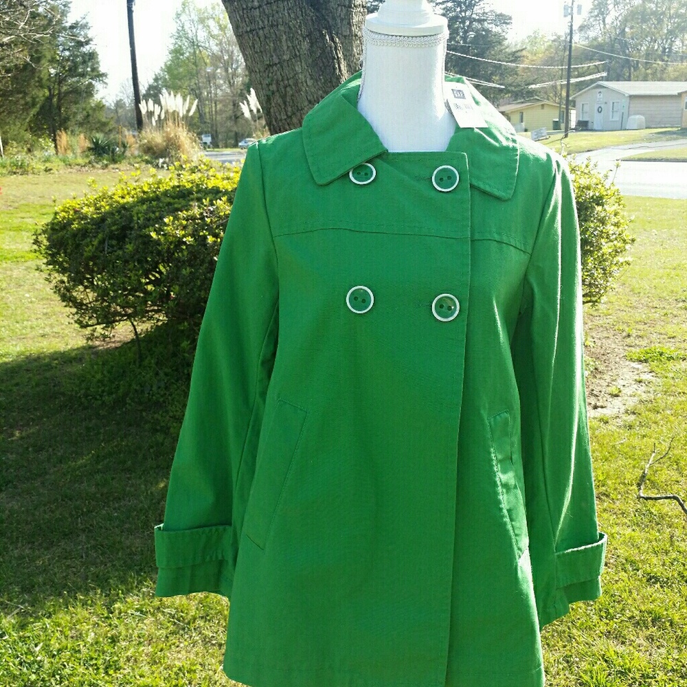 Beautiful GAP Kelly Green Swing Coat sz Small